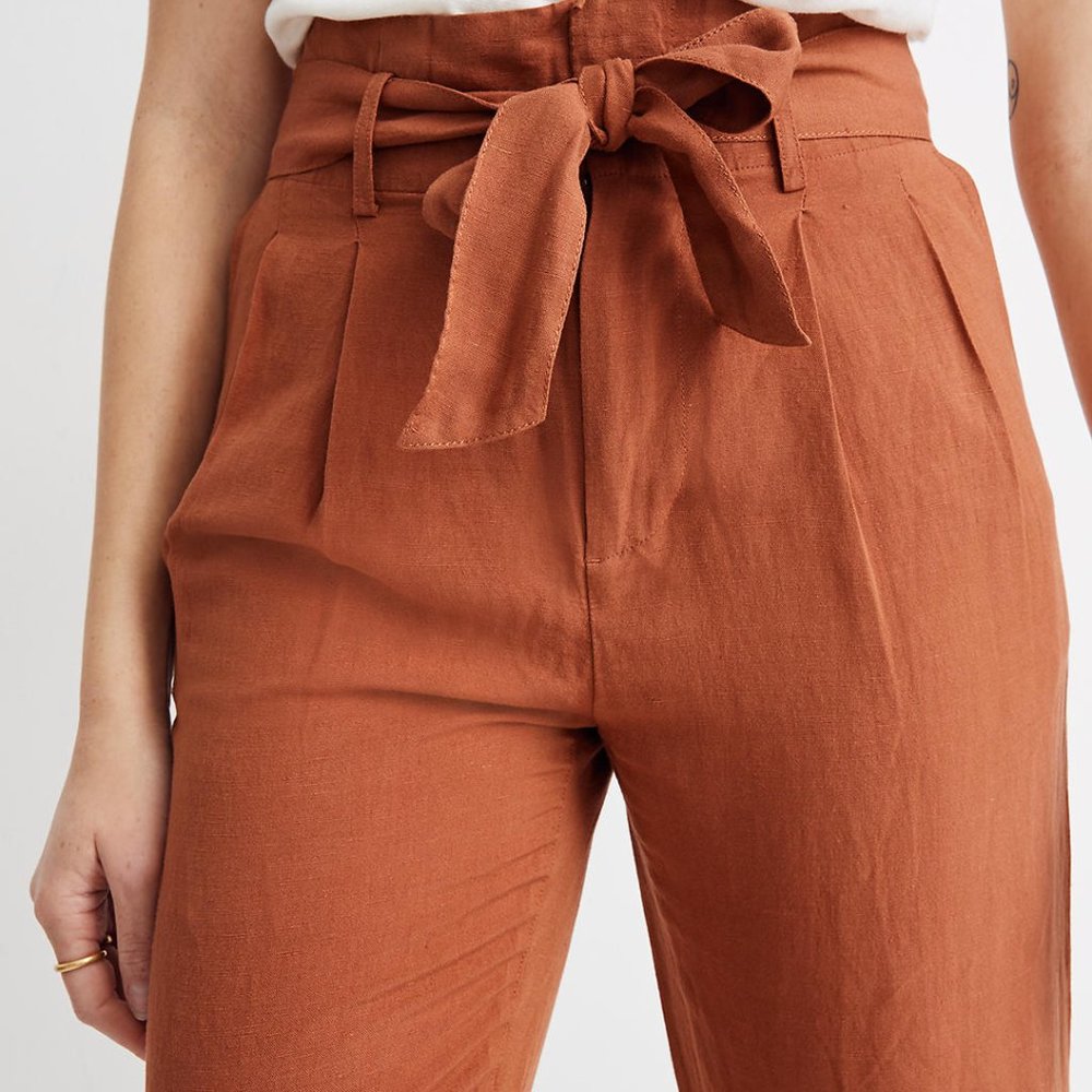 Madewell Linen Paperbag Pants Sz 10 NWT
